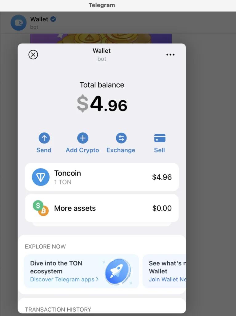 Buying TONCOIN via Telegram